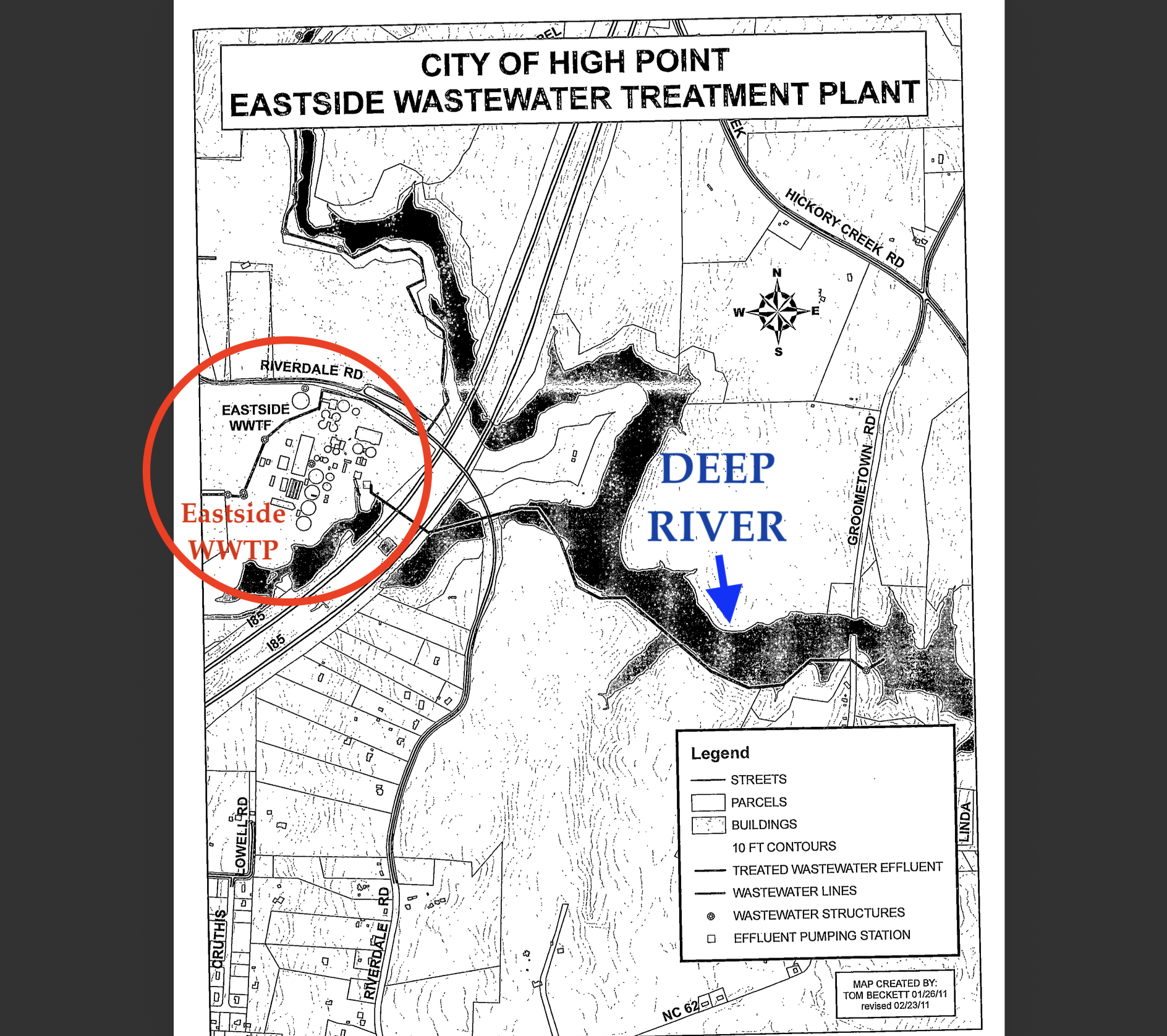 NCDEQ: High Point Eastside WWTP outfalls to Deep River in ‘CRITICAL WATER SUPPLY’ area